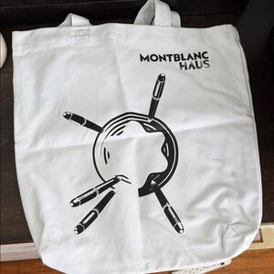 Montblanc White Canvas Graphic Tote